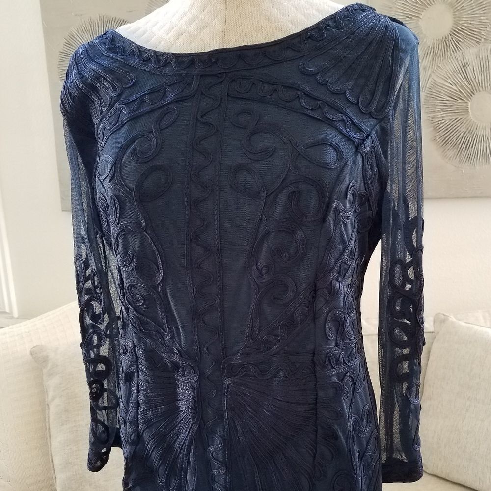 Js Collections Sheer Sleeve Soutache Sheath Dress - image 4